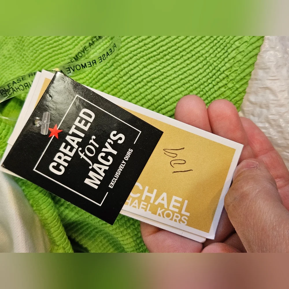 Michael Kors Lime Green Textured Fabric Size 12 - Picture 3 of 4